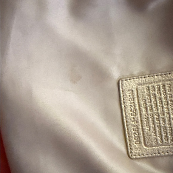 Coach Penelope Metallic Gold Signature Canvas Shoulder Bag w/Lock. - Picture 9 of 10